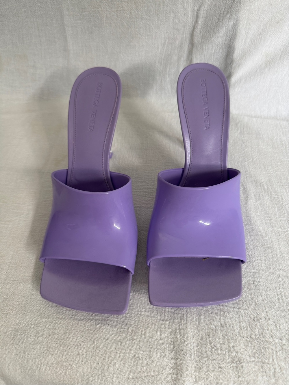 Bottega Veneta Wisteria (Lilac/Lavender)Patent Square-Toe Mules - Picture 2 of 6